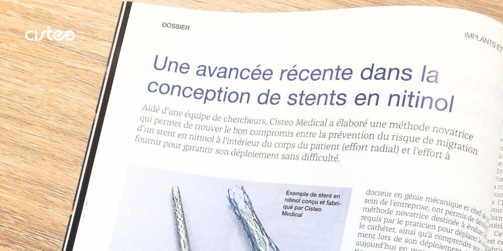 Article DeviceMed : Avancée récente dans la conception de stent en nitinol